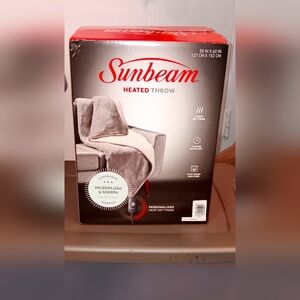 Heated Throw Blanket Sunbeam Plaid Red and Black